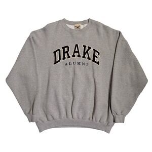 Vintage Drake University Sweatshirt Mens Size XL Gray Bulldogs Collegiate